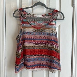 Forever21 Sheer Colorful Crop Top